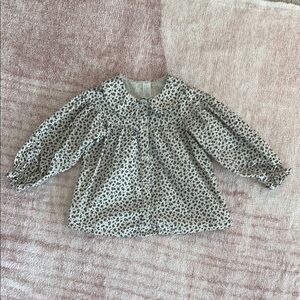 H&M Floral Corduroy Blouse with Peter Pan Collar